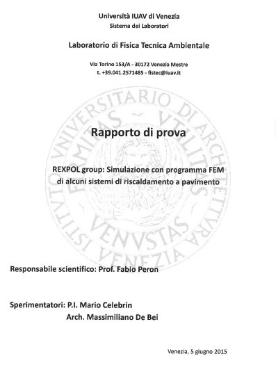 Prove al Laboratorio di fisica tecnica ambientale (Fistec) dell’Università IUAV di Venezia